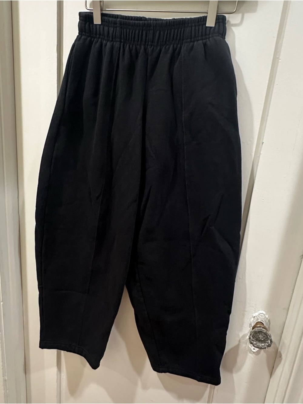 Zara Black Women's Cropped Wide Leg Jogger Pants